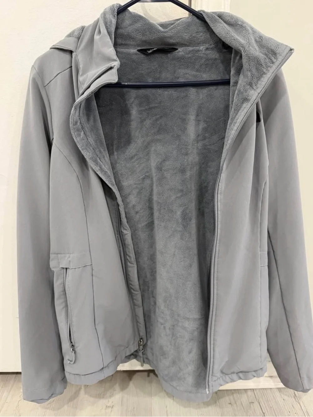 The North Face Light Gray Fleece-Lined Jacket